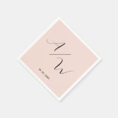 Schlicht elegante Monogram Blush Servet (Hoek)