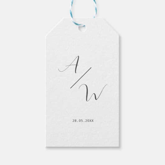 Schlicht elegante Monogramm  Cadeaulabel (Voorkant)