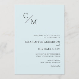 Schlicht elegante Monogramm einladung Kaart
