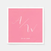 Schlicht elegante Monogramm Serviette Napkins Servet (Voorkant)