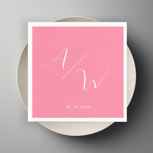 Schlicht elegante Monogramm Serviette Napkins Servet