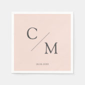 Schlicht elegante Monogramm Serviette Servet (Voorkant)