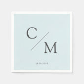 Schlicht elegante Monogramm Serviette Servet (Voorkant)