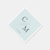 Schlicht elegante Monogramm Serviette Servet (Hoek)