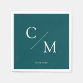 Schlicht elegante Monogramm Serviette Servet (Voorkant)