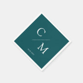 Schlicht elegante Monogramm Serviette Servet (Hoek)