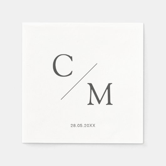 Schlicht elegante Monogramm Serviette Servet (Voorkant)