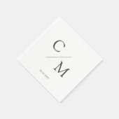 Schlicht elegante Monogramm Serviette Servet (Hoek)