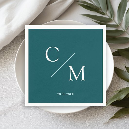 Schlicht elegante Monogramm Serviette Servet