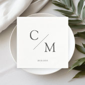 Schlicht elegante Monogramm Serviette Servet