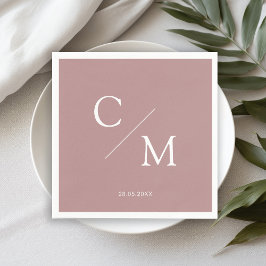 Schlicht elegante Monogramm Serviette Servet