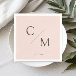 Schlicht elegante Monogramm Serviette Servet