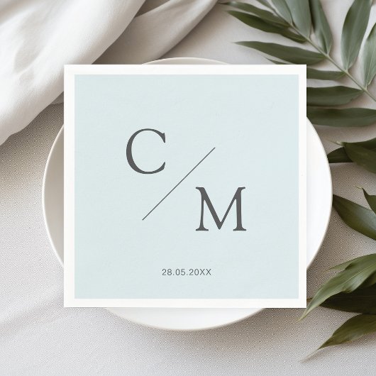 Schlicht elegante Monogramm Serviette Servet