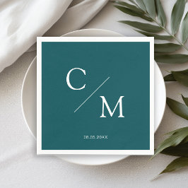 Schlicht elegante Monogramm Serviette Servet