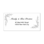 Schlicht Floral Namen Adressen Rubberstempel (Afrduk)