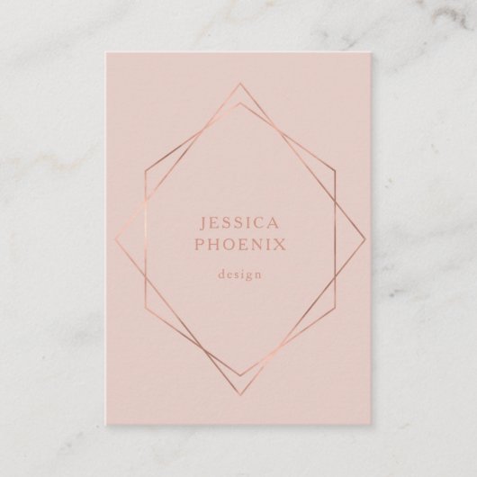 Schlicht, modern, Geometrik Rosegold, Beige Visitekaartje (Voorkant)