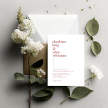 Schlicht modern Weiß, Braun einladung