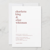 Schlicht modern Weiß, Braun einladung Kaart (Voorkant)