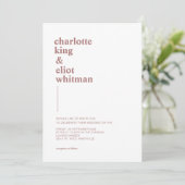 Schlicht modern Weiß, Braun einladung Kaart (Staand voorkant)