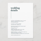 Schlicht modern Weiß, Teal Details Informatiekaartje (Voorkant)