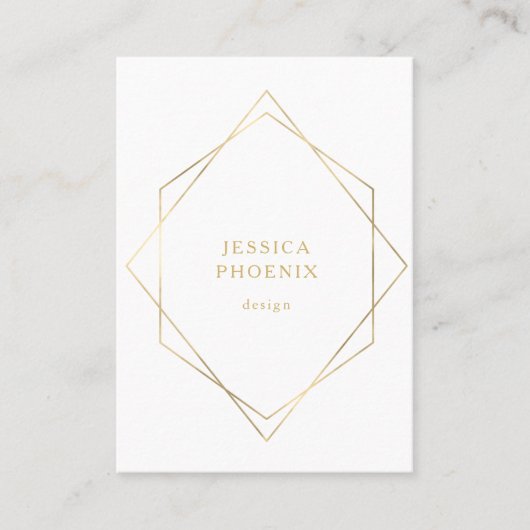 Schlicht, moderne Geometrik Gold Imitat Weiß Visitekaartje (Voorkant)