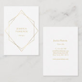 Schlicht, moderne Geometrik Gold Imitat Weiß Visitekaartje (Voorkant / Achterkant)