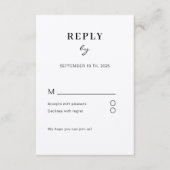 Schlicht moderne RSVP Begleitkarte Informatiekaartje (Voorkant)