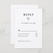 Schlicht moderne RSVP Begleitkarte Informatiekaartje (Voorkant / Achterkant)