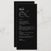 Schlicht moderne Weiß Schwarz Menü Karte Menu (Voorkant / Achterkant)