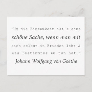 Schlichte Goethe Zitat Einsamkeit Briefkaart