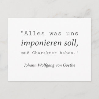 Schlichte Goethe Zitat Imponieren Postkarte Briefkaart