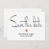 Schlichte, schicke Save the date Karte Aankondigingskaart (Voorkant / Achterkant)