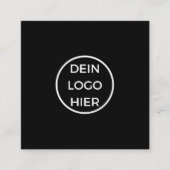 Schlichte Schwarz Weiß Visitenkarte Vorlage Vierkante Visitekaartje (Voorkant)