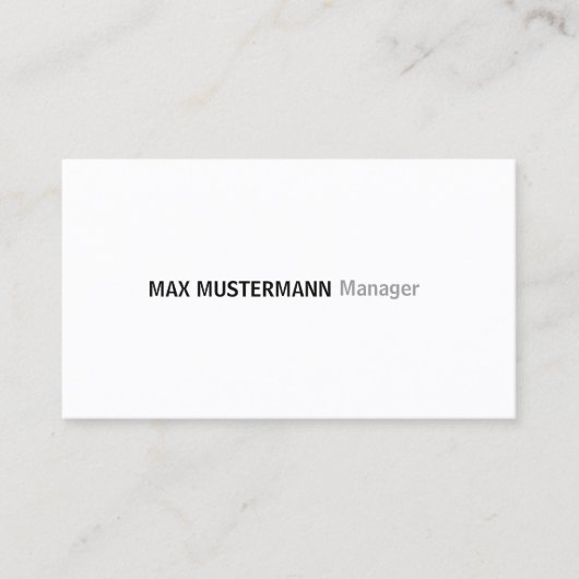 schlichte Visitenkarte Visitekaartje (Voorkant)