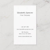 Schlichte Weiß-Schwarz Logo Business- Visitenkarte Visitekaartje (Achterkant)