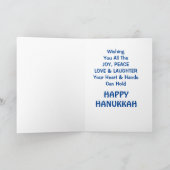 Schlomo De Menorahed Reindeer Hanukkah Kaart (Binnen)