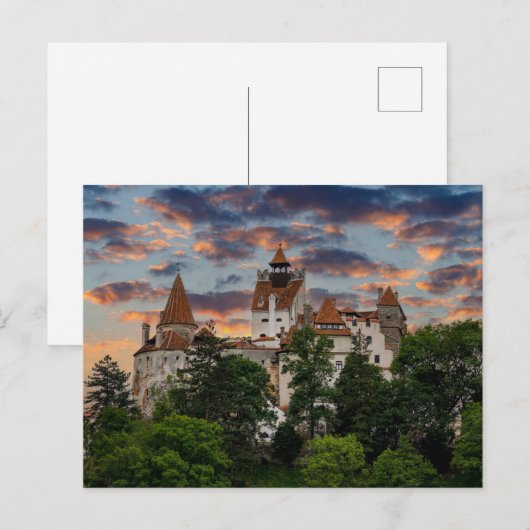 Schloss Bran in Rumänien Postkarte Briefkaart (Voorkant / Achterkant)