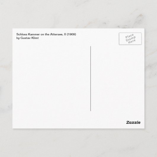 Schloss Kammer op Attersee II door Gustav Klimt Briefkaart (Achterkant)