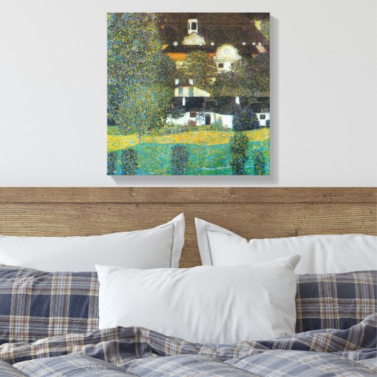 Schloss Kammer op Attersee II door Gustav Klimt Canvas Afdruk (Insitu (Slaapkamer))