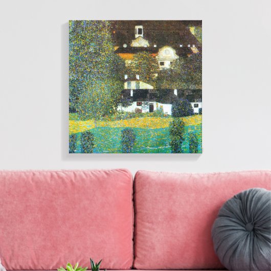 Schloss Kammer op Attersee II door Gustav Klimt Canvas Afdruk (Insitu (Woonkamer))