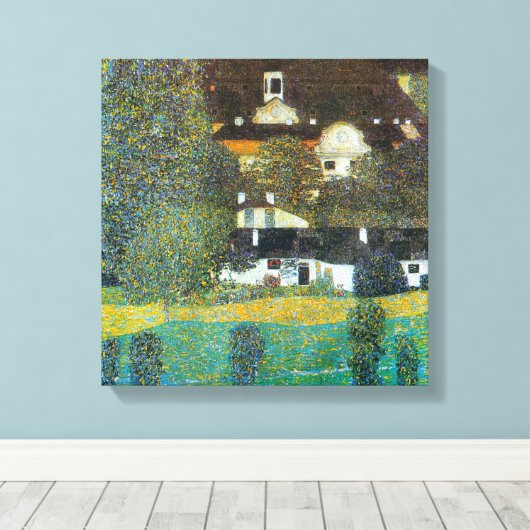 Schloss Kammer op Attersee II door Gustav Klimt Canvas Afdruk (Insitu (Houten vloer))