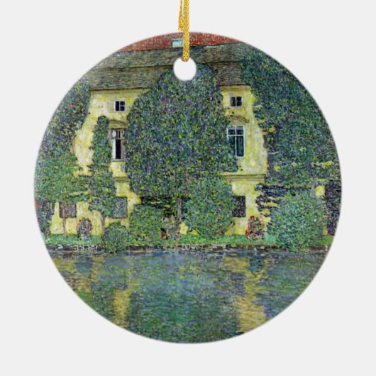Schloss Kammer op Attersee III door Gustav Klimt Keramisch Ornament (Achterkant)