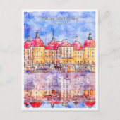 Schloss Moritzburg Duitsland travel waterverf Briefkaart (Voorkant)