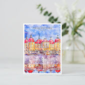 Schloss Moritzburg Duitsland travel waterverf Briefkaart (Staand voorkant)