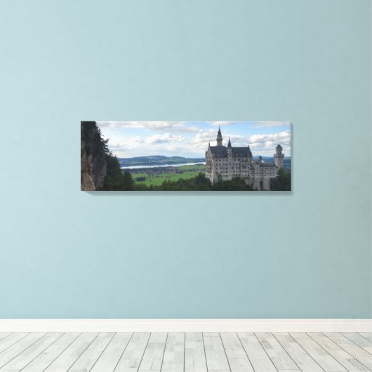 Schloss Neuschwanstein Canvas Panorama (Insitu (Houten vloer))