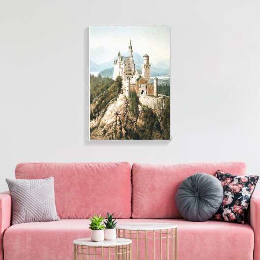 Schloss Neuschwanstein Castle Canvas Afdruk (Insitu (Woonkamer))