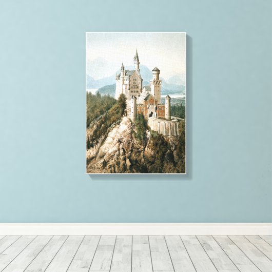 Schloss Neuschwanstein Castle Canvas Afdruk (Insitu (Houten vloer))