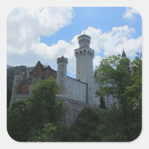 Schloss Neuschwanstein Castle Vierkante Sticker
