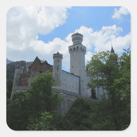 Schloss Neuschwanstein Castle Vierkante Sticker (Voorkant)