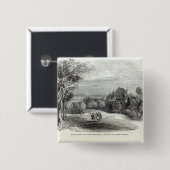 Schloss Rosenau nabij Coburg Vierkante Button 5,1 Cm (Voorkant /achterkant)